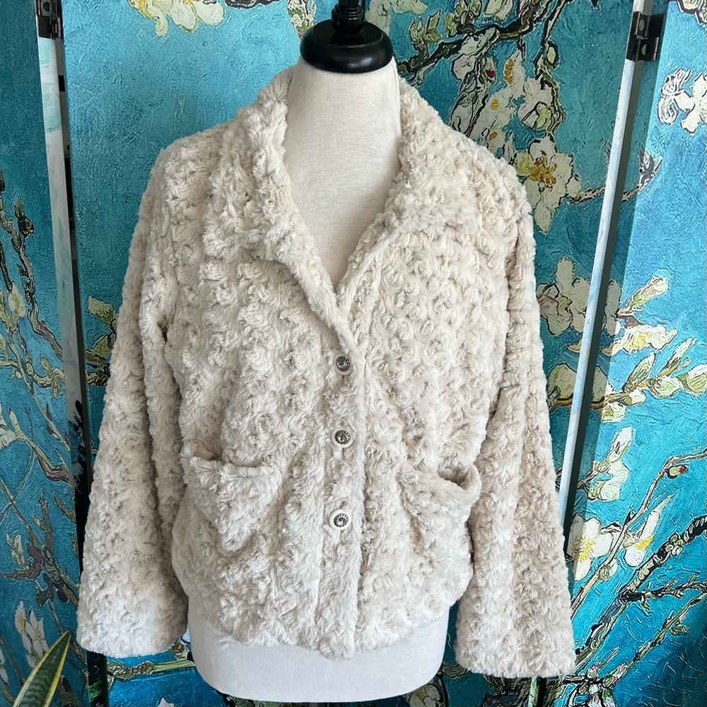 Great Cavalier by St John Curly Faux-Fur Jacket